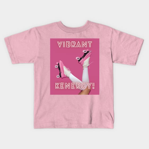 Vibrant Kenergy Pink Rollerskate T-shirt Kids T-Shirt by Step Into Art